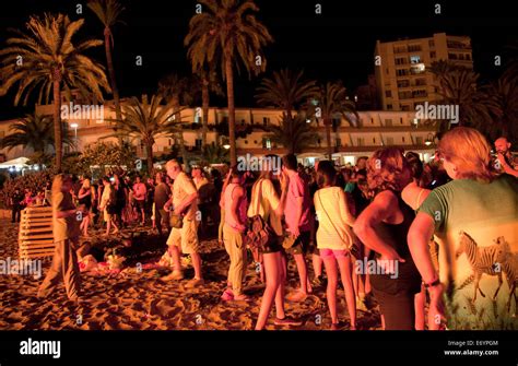 Beach Party Celebrating Sant Joan And Summer Solstice On Figueretas