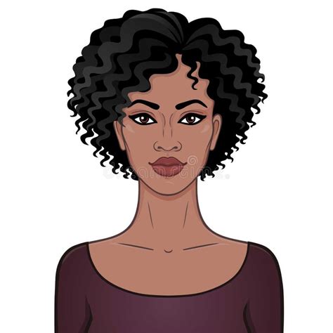 Menina Bonita Afro Americano Ilustração Do Vetor Da Mulher Negra Ilustração Do Vetor