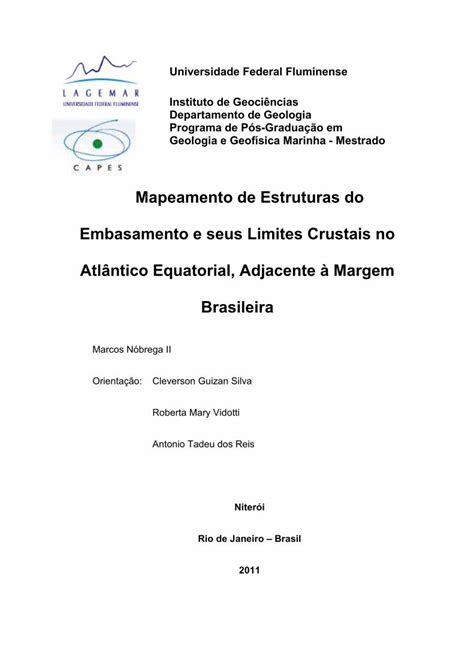 Pdf Mapeamento De Estruturas Do Embasamento E Seus Limites Rigeo