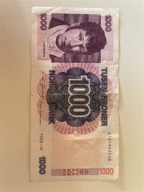 1000 Kroner Seddel Fra 1989 FINN Torget