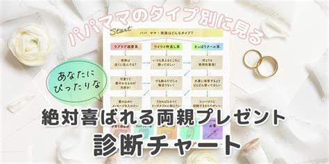 パパママ別に見る【診断チャート付き】絶対喜んでもらえる結婚式両親プレゼント おしゃれな結婚式小物が何でも揃う通販サイト【ファルベ】