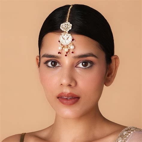 Buy Azai By Nykaa Fashion Gold Plated Kundan Pearl Mangtikka Online