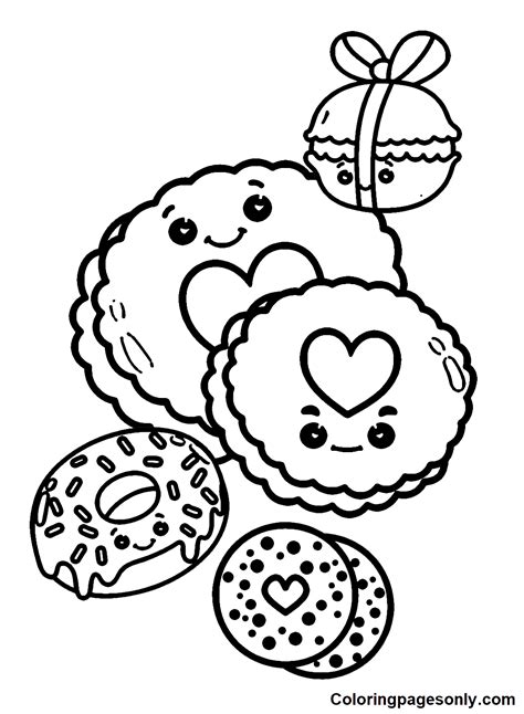 Dibujos Para Colorear De Galletas Dulces Dibujos Para Colorear