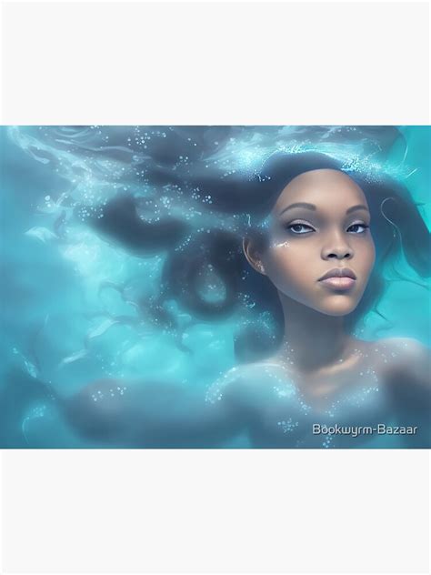 Portrait Of The Goddess Of The Ocean Underwater Black African Skin