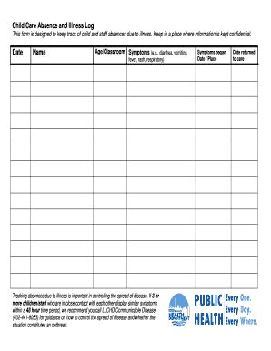 Illness Log 2015 2024 Form Fill Out And Sign Printable PDF Template