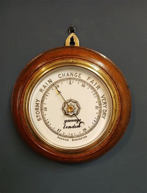 Victorian Oak Gamage Of London Aneroid Barometer