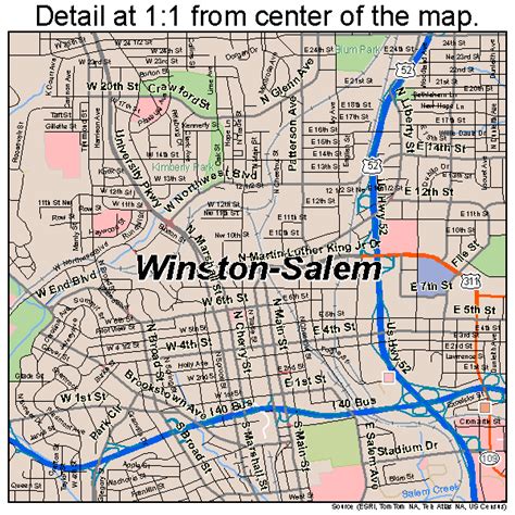 Winston-Salem North Carolina Street Map 3775000