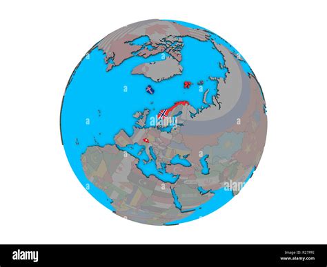 Efta Countries With Embedded National Flags On Blue Political D Globe