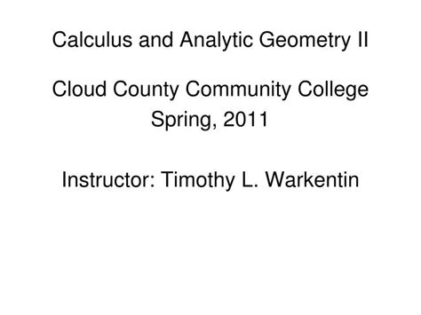 Ppt Calculus And Analytic Geometry Ii Powerpoint Presentation Free