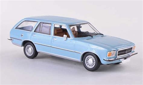 Miniature Opel Rekord Minichamps D Caravan Bleue Voiture