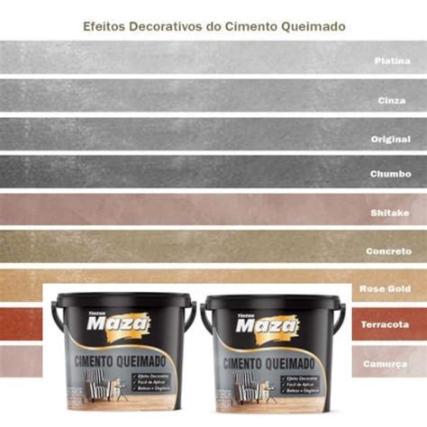 Kit 2 Unidades Efeito Cimento Queimado Revestimento Maza Cores