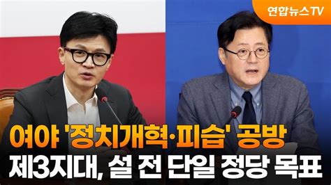 여야 정치개혁·피습 공방제3지대 설 전 단일 정당 목표 연합뉴스tv Yonhapnewstv Youtube