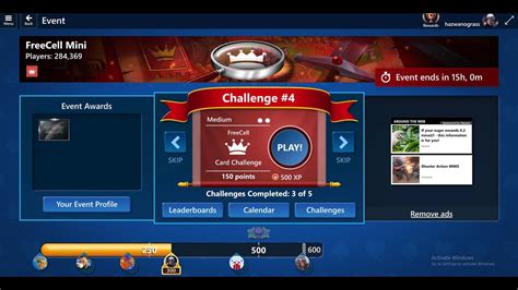 Microsoft Solitaire - Freecell Mini Event - Challenge #4 - YouTube