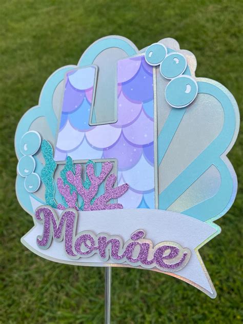 Mermaid Cake Topper Mermaid Birthday Topper Mermaid Party Topper Etsy