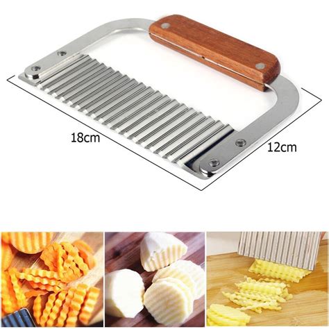 Guoxing Potato Chipper Stainless Steel Wavy Blade Chips Cutter Crinkle