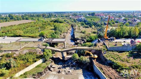 Demolition Of Collapsed Bridge In Khachmaz And Clean Up Of Area