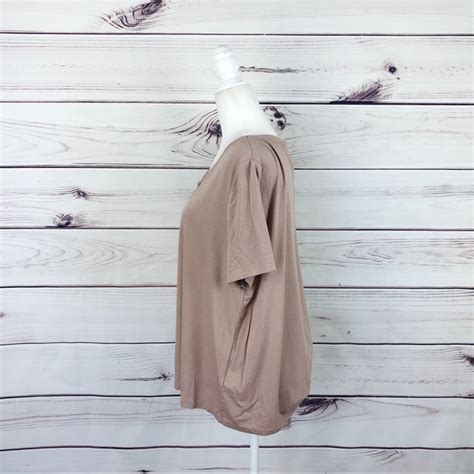 Topshop Tops Topshop Nude Cross Neck Oversized Tee M Poshmark