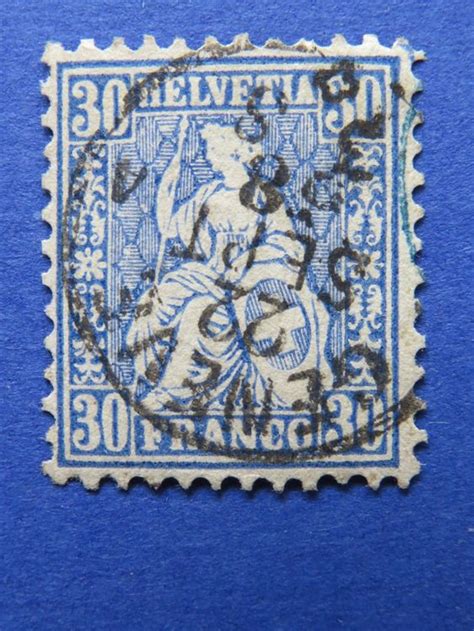 30 Rp blau Sitzende Helvetia Vollstempel GENÈVE Kaufen auf Ricardo