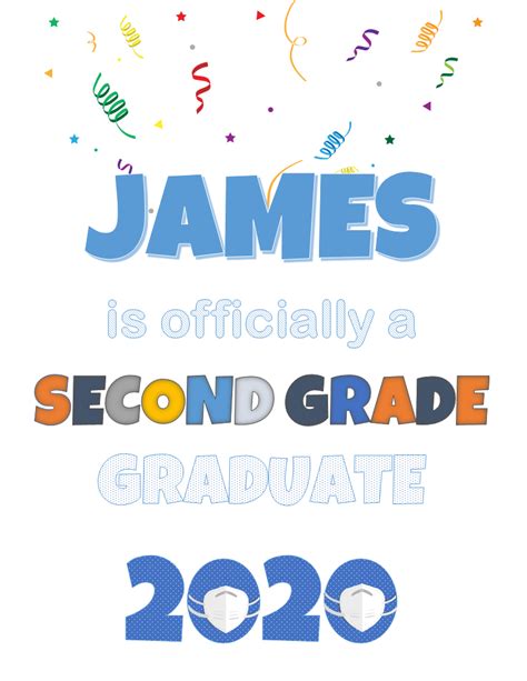 Second Grade Editable Graduate Sign - Printable and Editable - Your Home Teacher