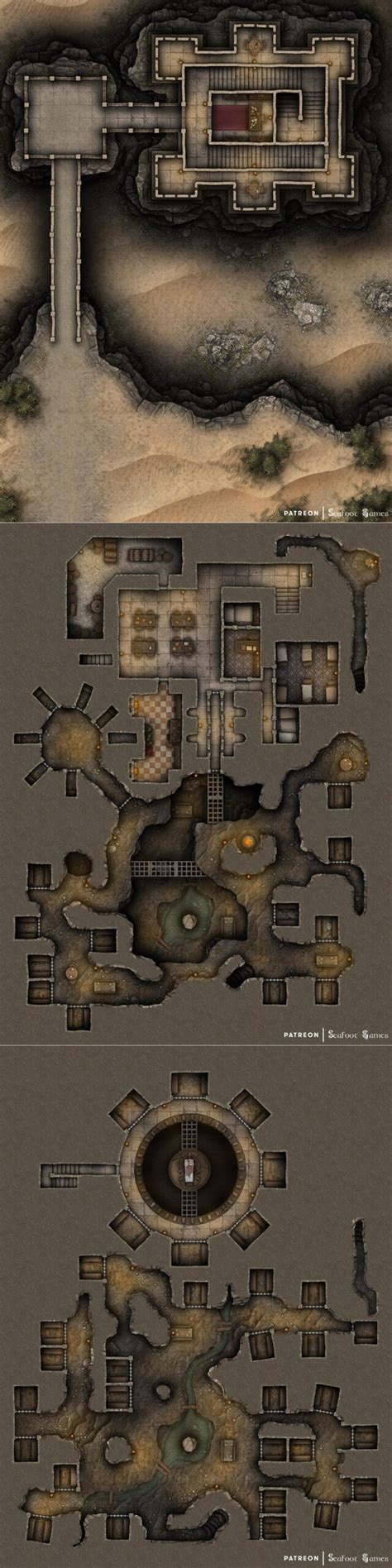 Underground Desert Prison Free X Multi Level Battlemap Adventure