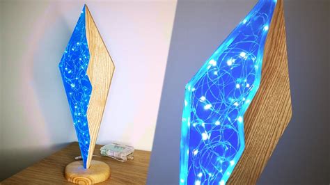 Blue Epoxy Resin Night Lamp With Ash Wood Youtube