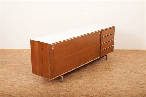 Sideboard Aus Nussholz Furnier Verchromt Von Erwin Franz F R