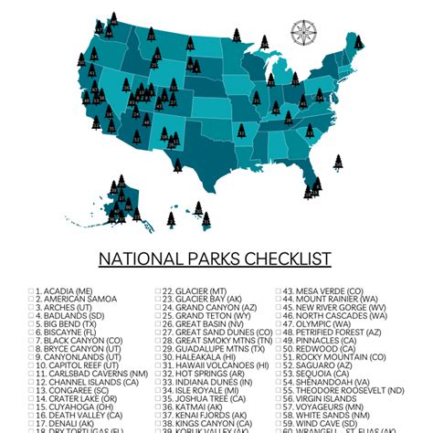 Your Printable U S National Parks Map With All Parks