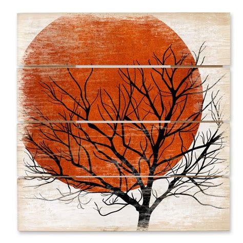 Houten Wanddecoratie Kubistika Warm Sunset Wall Art Nl