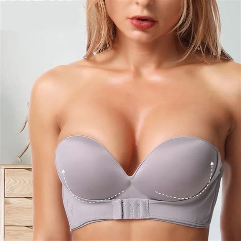 Front Closure Sexy Strapless Bra Women Invisible Push Up Bra Underwear Lingerie For Female
