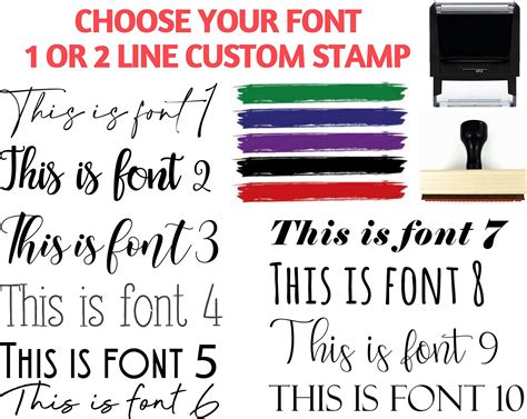 Custom Name Signature Stamp 10 Font Options Self Inking