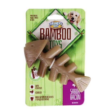 Osso Brinquedo Para Cachorro Mordedor Bamboo Toys Sabor Bacon Modelo