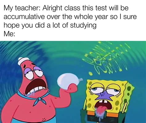 Spongebob Memes on Twitter: "What are you talking about teach of course I studied"