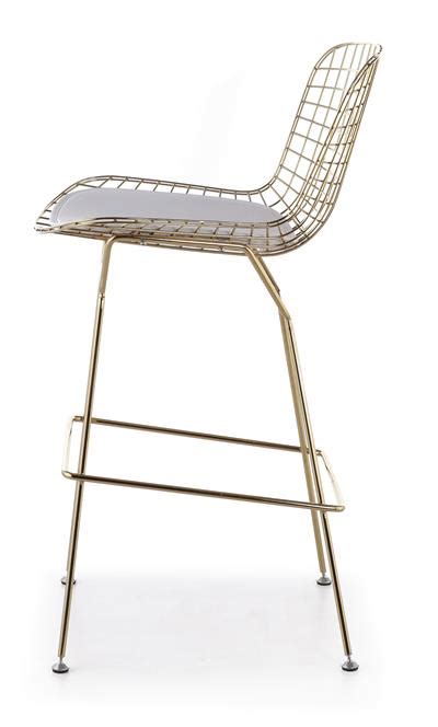 Bertoia Wire Bar Stool In Gold Finish