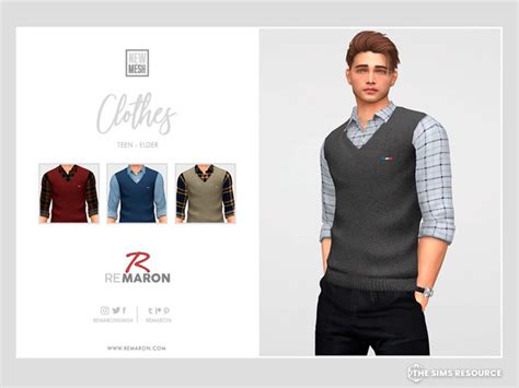 The Sims Resource Formal Shirt With Vest For Male Sim