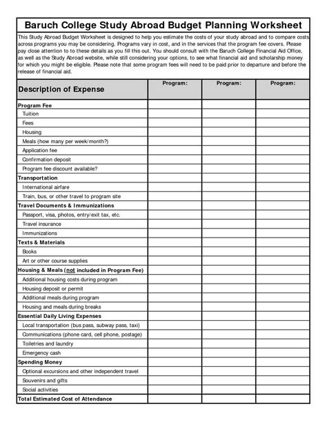 Free Printable Tax Worksheets