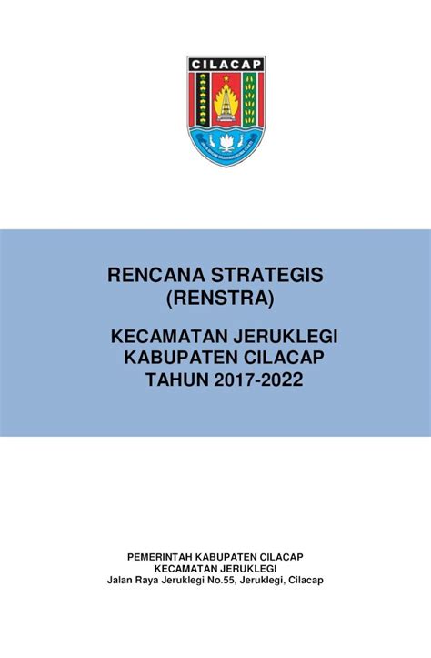 Pdf Rencana Strategis Renstra · [rencana Strategis Kecamatan Jeruklegi Kabupaten Cilacap