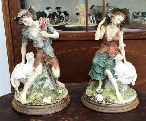 A Pair Of Rare Capodimonte Giuseppe Armani Shepherd And Shepherdess 115