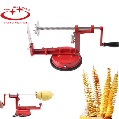 1pc Manual Spiral Potato Slicer Metal Rotate Potato Cutter Tornado