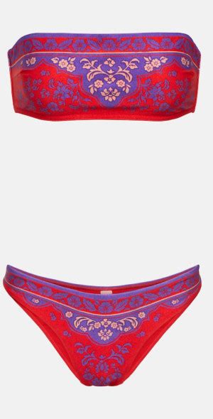 Zimmermann Raie Printed Bandeau Bikini