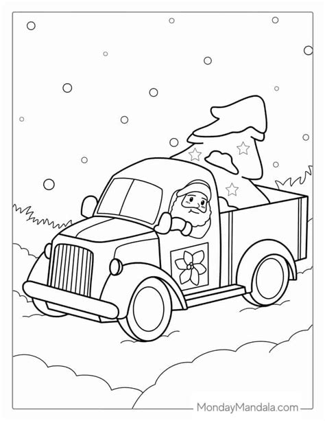 Christmas Truck Coloring Pages Printable For Free Download