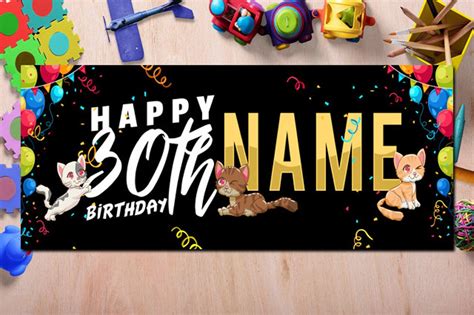 Happy 30th Birthday Banner Personalized Sign Custom Name - Etsy