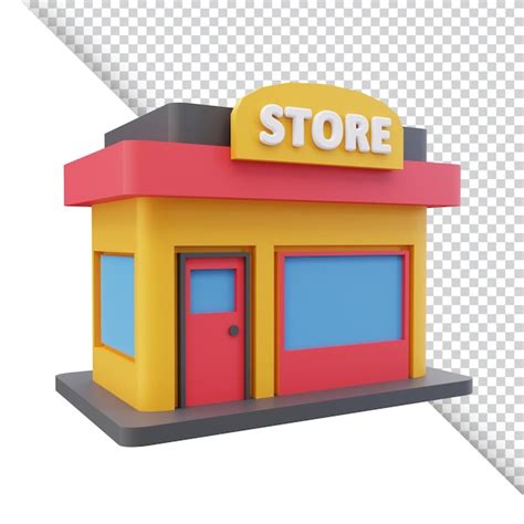 Premium Psd 3d Shop Building Illustration