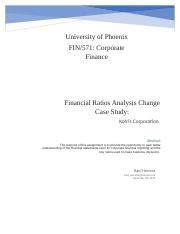 Financial Ratio Analysis Week Raul Herrera Docx University Of