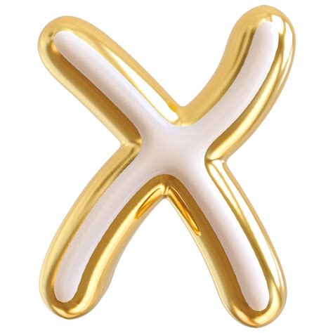 Gold Bubble Letter X Font 3d Render 36304746 Png