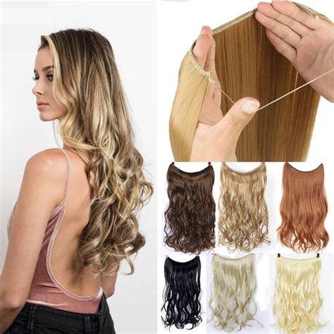 Aplique de Cabelo Fio Invisível Mágico Silicone Tiara Fibra Orgânica