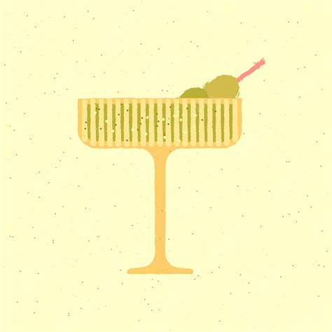 Premium Vector Tequila Dessert Glass With Olives Martini Illustration Flat Vector With Texture