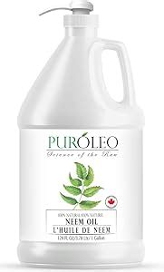 PUROLEO NEEM Oil 128 Fl Oz 3784 ML Packed In Canada Pure And Natural