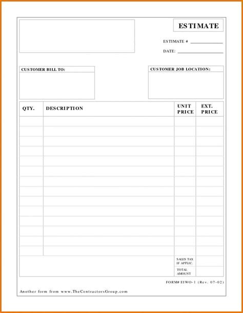 Free Pdf Invoice Template Download With Template Free Estimate Templates For Contractors And