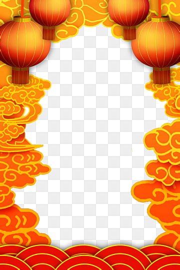 Auspicious Clouds White Transparent Lantern Auspicious Cloud Border