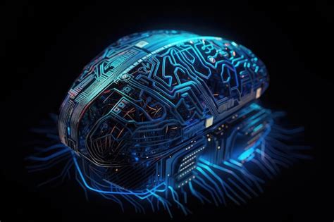 El cerebro al estilo de la ia generativa del sistema informático Foto